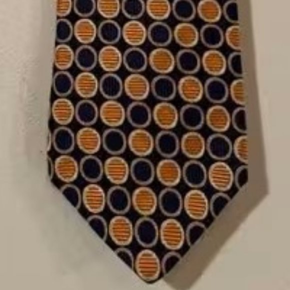 Nordstrom Other - Nordstrom Orange and Blue Circles 100%Silk Tie